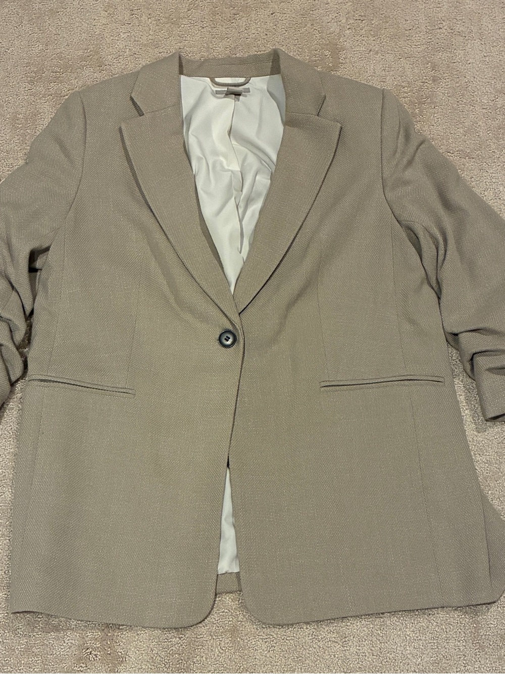 H&M Oversized Single-Button Blazer in Light Taupe